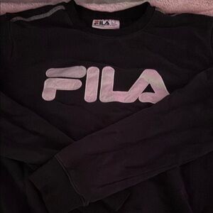 Fila Black Crewneck Sweater with Bold Logo